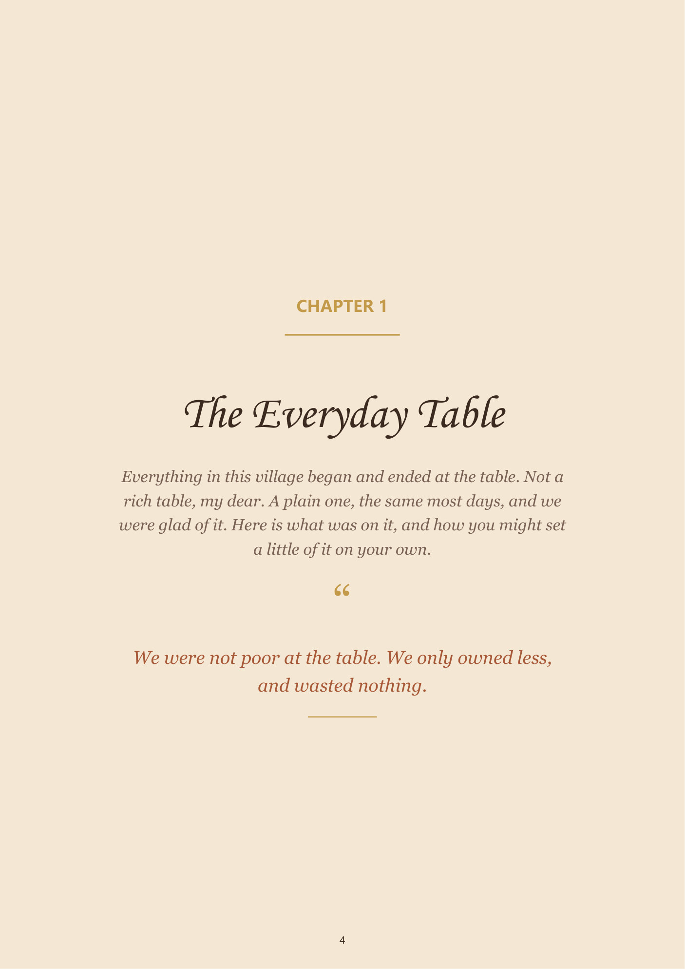 The free chapter, open on a table